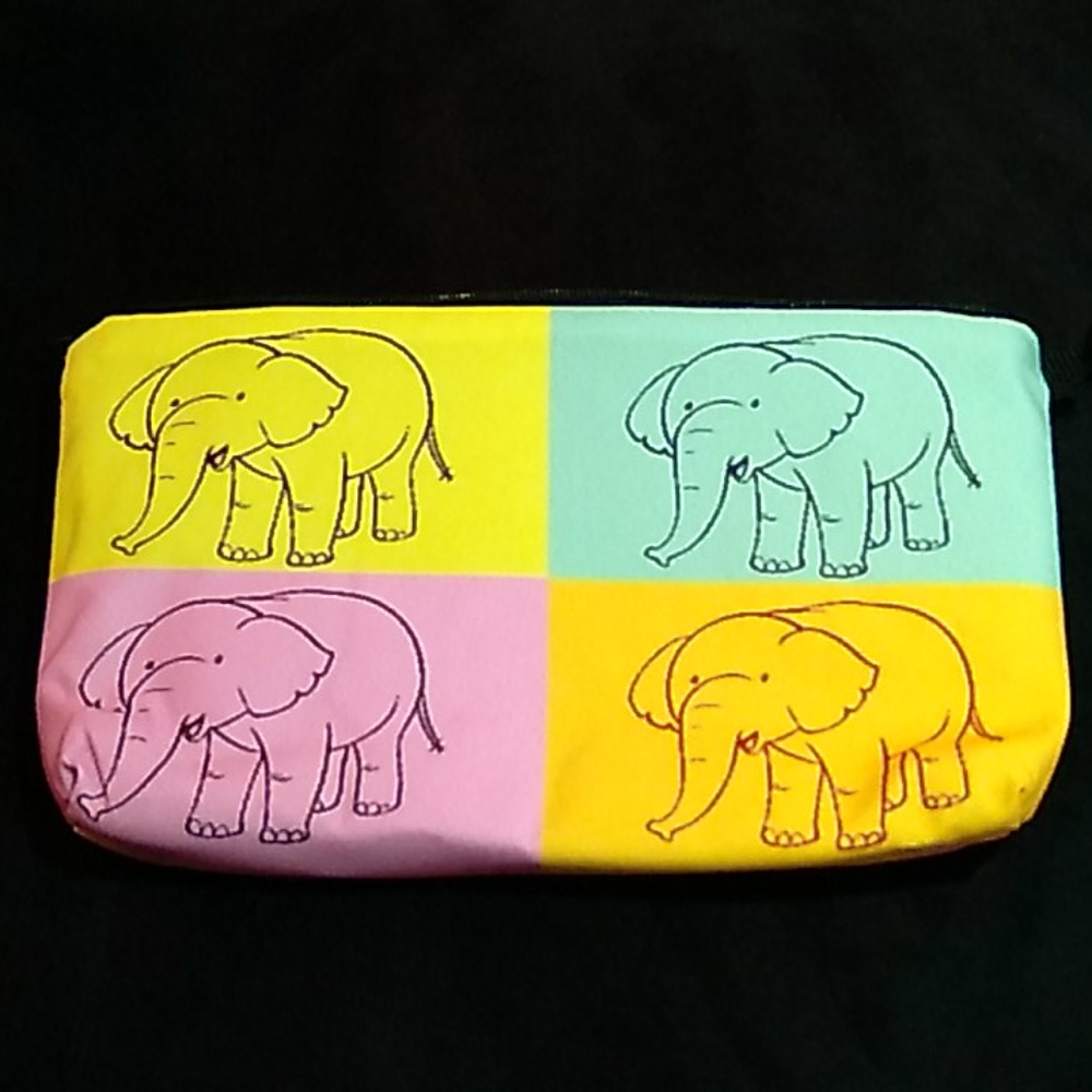 NEW- Cosmetic bag- Elephants
